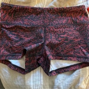 Fleo Red and Black Athletic Shorts with Stretchy Fit